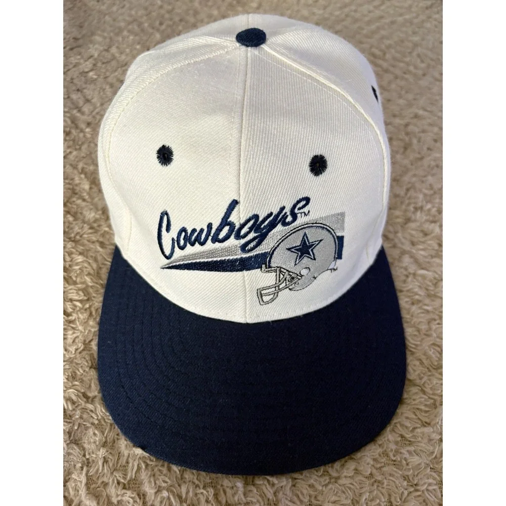 Vintage 1990s Dallas Cowboys Hat Cap ANNCO Script Fitted Size 7 Brand New